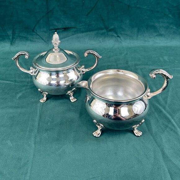 Vintage Bristol Silver Plate by Poole Sugar and Creamer Set - Picture 1 of 8